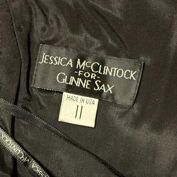 Jessica McClintock for Gunne Sax, Strapless Collared PolkaDot Holiday Party xmas - Picture 5 of 16